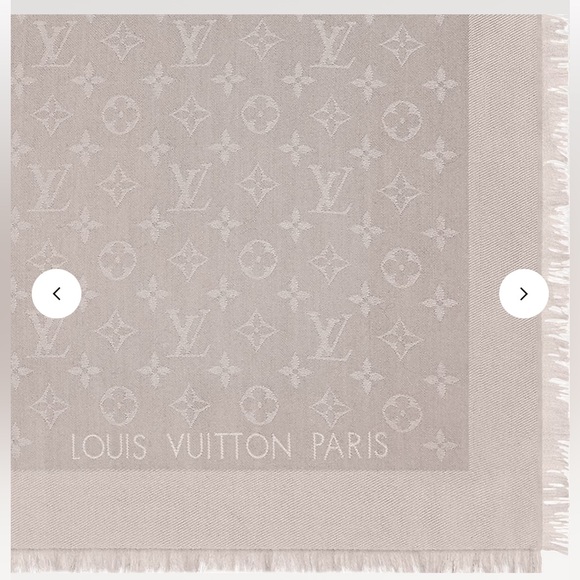 Louis Vuitton Monogram Logo Shawl Scarf Greige - Picture 3 of 5